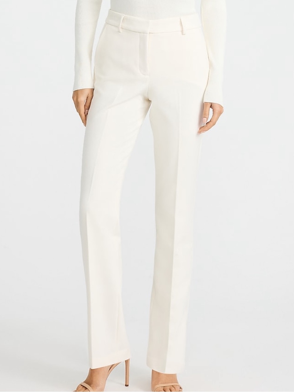 Express Women's Straight-Leg Dress Pants — White/Cream